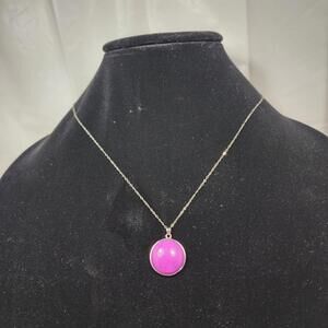 Purple Jade Sterling Silver Pendant Necklace 925 Chateau Montreal NIB Italy MJI